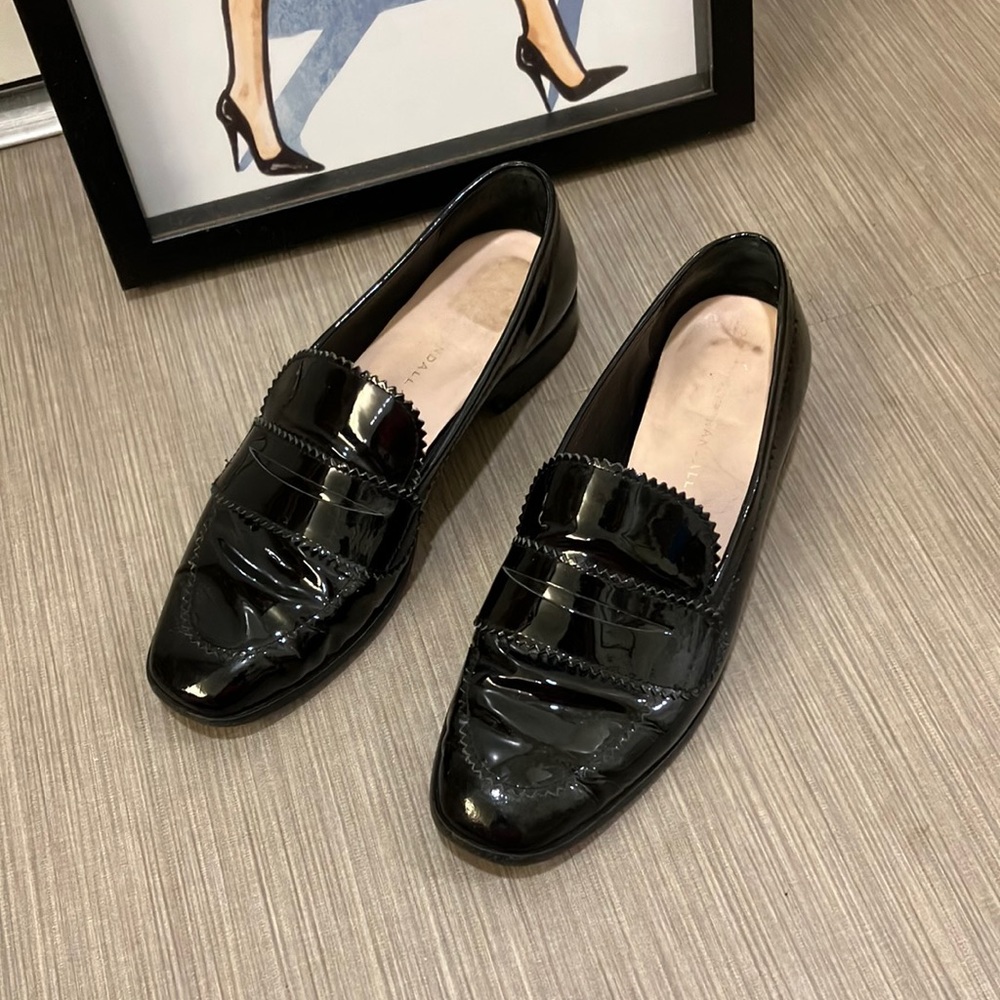 Loeffler Randall Beatrix patent leather loafers In black Color Size 7 B